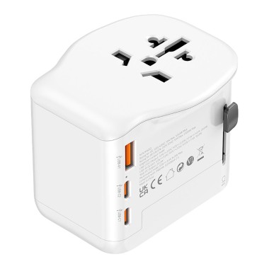 Adaptador viaje universal 3 usb (1a+2c) 20 w