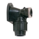 Codo mixto 90° rosca hembra, mural 25 mm x ¾ pulg