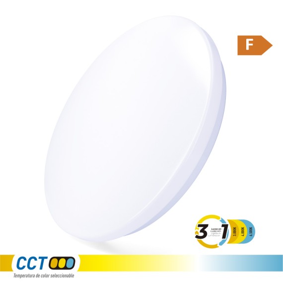Aplique led circular de superficie 24 w 3cct 2490 lm ø38 x 6,6 cm