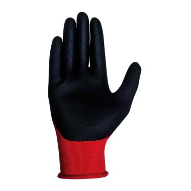 Guante nailon / licra con palma nitrilo microfoam, econit foam, rojo y negro, t-7 s