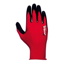 Guante nailon / licra con palma nitrilo microfoam, econit foam, rojo y negro, t-9 l