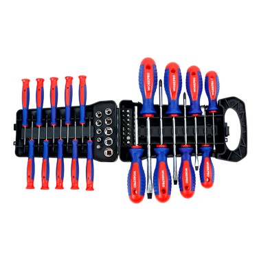 Destornilladores con soporte, juego de 45 piezas