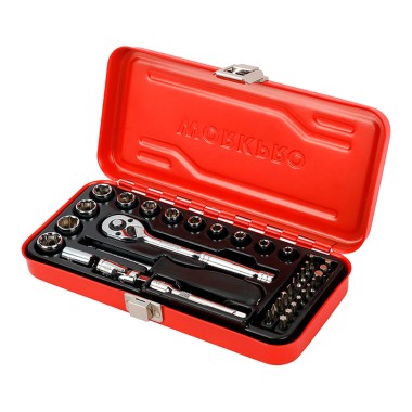 Juego carraca, ¼ pulg, 37 piezas