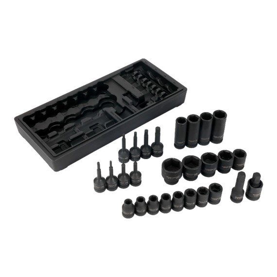 Vasos de impacto ½ pulg, juego 27 piezas