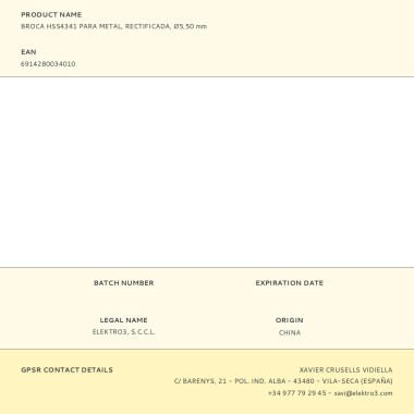 Broca hss4341 para metal, rectificada, ø5,50 x 93,00 mm