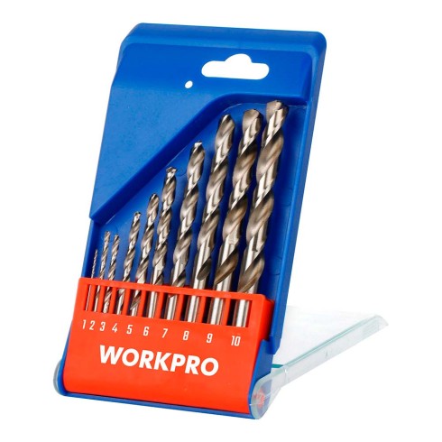 Brocas para metal hss4341 rectificadas, ø1,00 - ø10,00 mm, juego 10 piezas