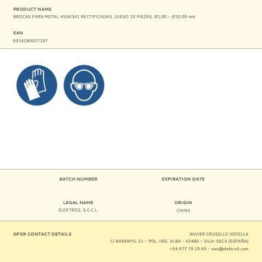 Brocas para metal hss4341 rectificadas, ø1,00 - ø10,00 mm, juego 10 piezas