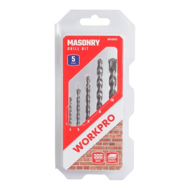 Brocas para mampostería, ø4,00 - ø10,00 mm, juego 5 piezas