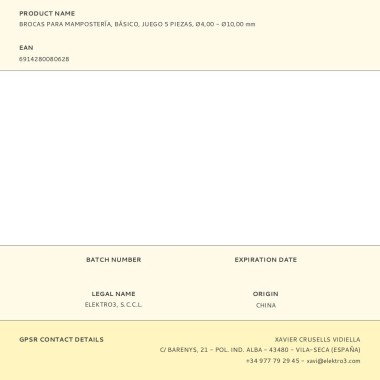 Brocas para mampostería, ø4,00 - ø10,00 mm, juego 5 piezas