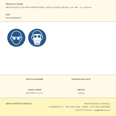 Brocas sds-plus para mampostería, ø6,00 x 110 / ø6 - 12 x 160 mm, juego 5 piezas