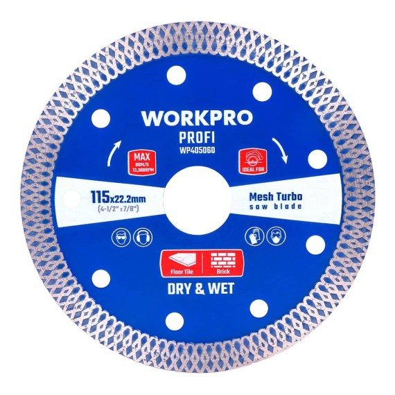 Disco de corte profi diamantado, malla, turbo ultrafino corte profesional ø115 x 22,2 mm