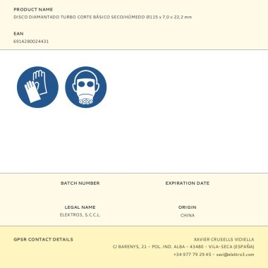 Disco diamantado turbo basic, ø115 x 22,2 mm