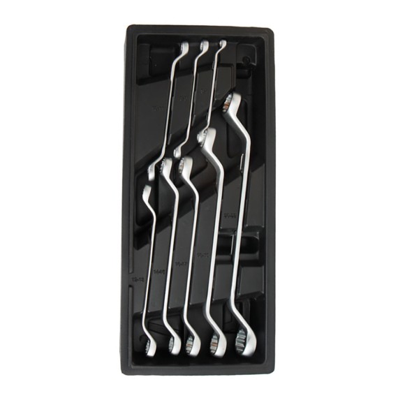 Llaves de estrella cromo-vanadio acodadas dobles, juego 8 piezas