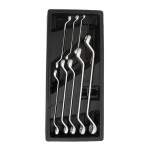 Llaves de estrella cromo-vanadio acodadas dobles, juego 8 piezas