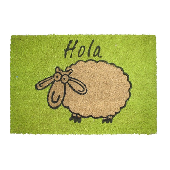 Felpudo de coco pintado diseño oveja, 60 x 40 cm