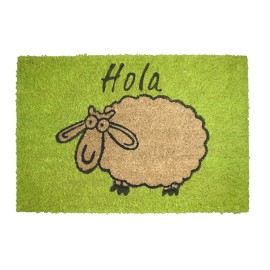 Felpudo de coco pintado diseño oveja, 60 x 40 cm