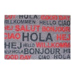 Felpudo de coco pintado diseño saludos, 60 x 40 cm