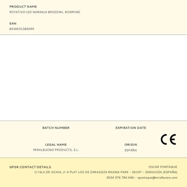 Rotativo led naranja bm203wl
