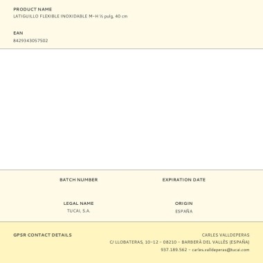 Latiguillo flexible inoxidable m-h ½ pulg, 40 cm