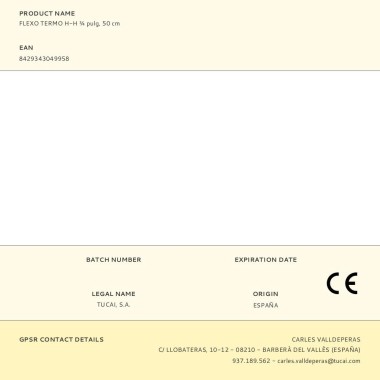 Flexo termo h-h ¾ pulg, 50 cm