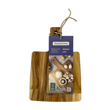 Tabla para cortar y servir con mango, 19,5 x 18,5 x 1,8 cm