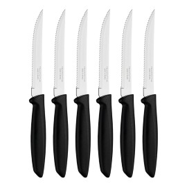 Cuchillos dentados para carne, plenus, negro, 6 uds