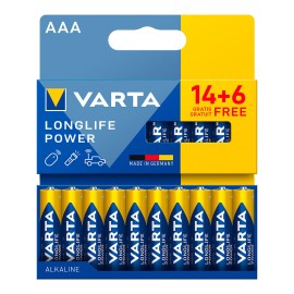 Pila alkalina longlife power aaa - lr03 blister 20 uds, 14 + 6, ø10,5 x 44,5 mm