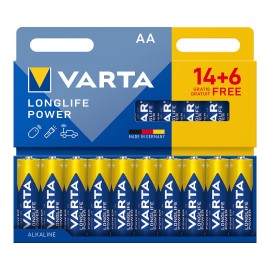 Pila alkalina longlife power aa - lr06 (blister 20 unid. 14+6) ø14,5 x 50,5 mm