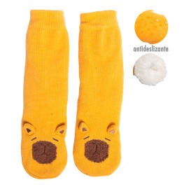 Calcetines capibara antideslizantes con forro de borreguito suave, talla 36 - 41
