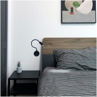 Aplique led classic, 3 w, 4000 k, 450 lm, negro, 35 x 6,3 cm