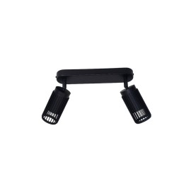 Foco 2 elementos sahara arenado, gu10, 10w (bombillas no incluidas), negro, 30 x 6 x 21 cm