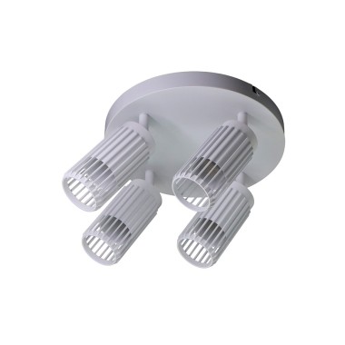 Foco 4 elementos, sahara arenado, gu10, 10w, (bombillas no incluidas), blanco, 23 x 6 x 20 cm