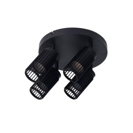 Foco 4 elementos, sahara arenado, gu10, 10w, (bombillas no incluidas), negro, 23 x 6 x 20 cm