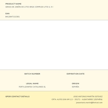 Grasa de jabón de litio, arga complex litio 2, 400 g