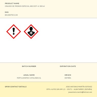 Líquido de frenos especial abs, dot-4, 500 ml