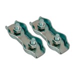 Sujetacable plano doble sjt02, 4 mm, galvanizado, blister 2 uds