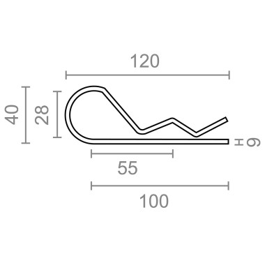Pasador ps14 forma r, 6 mm, galvanizado, blister 2 uds