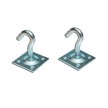 Gancho fijo 8 x 55 mm con placa 45 x 45 mm ap07 zincado, blister 2 uds