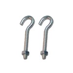 Hembrilla abierta con tuerca hm02, m6 x 50 mm, zincado, blister 2 uds