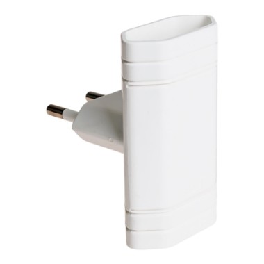 Adaptador doble 2p+t 10a 250 v~ blanco