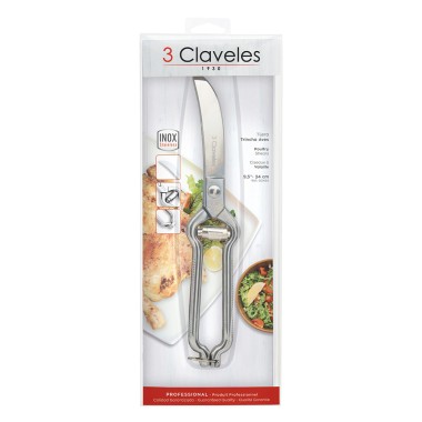 Tijeras trincha aves de acero inoxidable de 24 cm