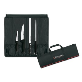 Estuche profesional para cortar jamón con 3 cuchillos + chaira