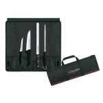 Estuche profesional para cortar jamón con 3 cuchillos + chaira