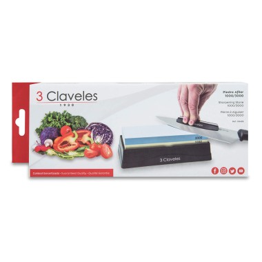 Piedra para afilar 1000/3000 con base, dos guias y rectificador