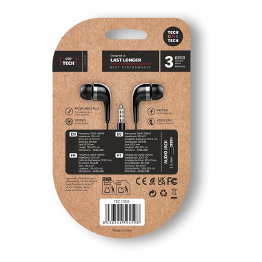 Auriculares eartech con conector mini-jack negros