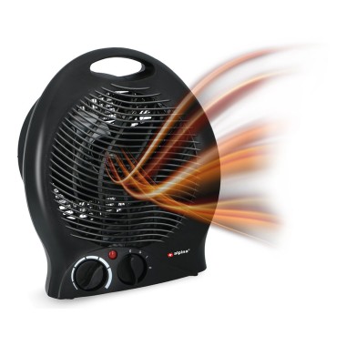 Calefactor compacto negro, 2000 w 21 x 12,5 x 26 cm