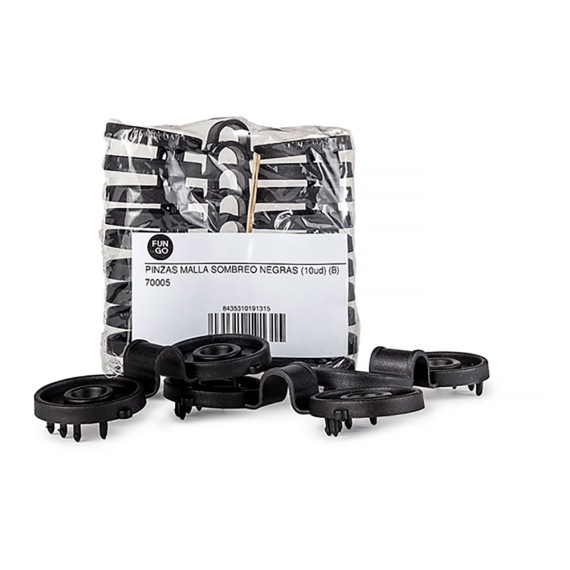 Pinzas para malla sombreo, negras, 10 uds