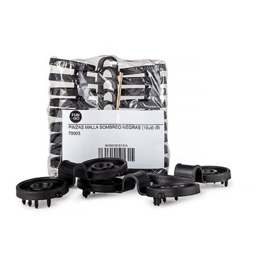 Pinzas para malla sombreo, negras, 10 uds