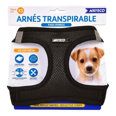 Arnés transpirable negro xs 35-40 cm