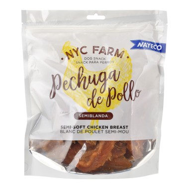 Snack nyc farm, pechuga de pollo semiblanda 12 cm 500 g
